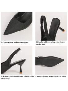 Tacones altos para mujer, puntiagudos, tacón de gatito, sandalias de punta cerrada tipo slip-on