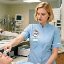 1 Stück einziehbarer glänzender Ausweis-Clip mit süßem Kaffeetassen-Vorderdesign - Haltbarer Acryl Krankenpfleger, Gesundheitswesen, Studentenausweishalter - Geschenk für Mitarbeiter im Gesundheitswesen, Krankenpflege-Zubehör