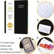 2025-2026 Planner - Planner 2025-2026, 2025-2026 Academic Planner Weekly And Monthly With Tabs, July 2025 - June 2026, 625" * 83", Strong Twin-Wire Binding