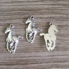 10قطع تعليقات حصان عتيق لصناعة المجوهرات الأوروبية الخرز - صنع يدوي DIY حرفي (20x14مم) - فضة قديمة - فضي عتيق - مشاهدة 7