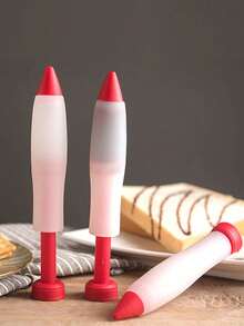 1PC/2/3PCS 蛋糕装饰笔、奶油绘画笔、烘焙喷嘴、烘焙刷、装饰笔、装饰工具、烘焙工具、厨房用品 - 紅色 - 查看 11