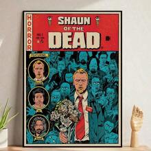 1 Pc Shaun Of The Dead Popular Movie Canvas Poster, Zombie Comedy Movie Art Prints, Funny Wall Art Decorations, Cult Movie Memorabilia Modern Living Room Bedroom Clubhouse Frameless Decorative Art