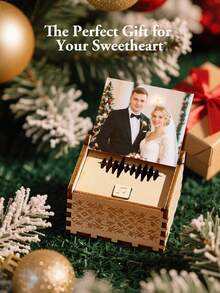 1个定制婚礼音乐盒 - 个性化激光雕刻木质纪念品，可刻照片和温馨寄语，是结婚礼物、母亲节礼物、父亲节礼物、送给情侣、爸爸、妈妈、奶奶、新妈妈、母女增进感情、第一个母亲节、周年纪念、夏季假期礼物、纪念礼物、多功能、茶室装饰、母亲节礼物、永恒的爱、客厅装饰的理想之选。 - 婚禮款式 - 查看 5