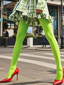 1双复古红酒红色紧身裤，可外穿，显瘦百搭，日常穿着可搭配连衣裙，圣诞礼物佳选 - 酒紅色 - 查看 8