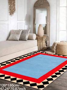 1 Pc Rectangular Printed Swimming Pool Pattern Long-Fiber Polyester Floor Mat; Machine Washable Carpet; Rug For High Traffic Area; Non-Slip, Stain Resistant & Easy To Care Area Rug For Bathroom, Entryway,Living Room, Bedroom, Dining Room, Kitchen, Balcony, Patio And More; Low-Profile Soft Fluffy Room Decor Stuff; Ideal Home Decor Stuff Gift Choice Kitchen Rug - Multicolor - View 10