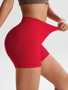 TCVC Quần short thể thao yoga nữ, thân thiện với da và đa năng, độ co giãn cao, ôm sát bụng, nâng đỡ vòng ba, thích hợp cho yoga trong nhà/ngoài trời, mùa hè thường ngày. - Đỏ - Xem 5