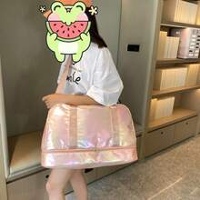 新款时尚男女通用运动旅行包，休闲百搭，适合短途旅行，可单肩、斜挎、手提，可挂在行李箱上，大容量孕妇包，可扩展、可随身携带，防水，购物旅行的理想选择，可折叠、轻便，有纯色和亮色可选，旅行包 - 彩色 - 查看 3