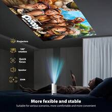 HD Mini Projector, Portable Outdoor Movie Projector,Home Theater,Small And Lightweight, Easy To Carry, 180° Rotation, Compatible WithSmart Phone/HDTV/USB,Etc - Perfect For Movie Nights & Gaming, A Surprising Gift. - UK Plug(220-240V) - View 3