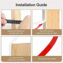 1 قطعة شريط حواف ذاتي اللصق بشكل حرف U بطول 5 متر/196.85 بوصة، غطاء واقي للحماية والديكور لحواف الطاولات والكراسي