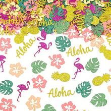 100/200pcs Hawaiian Luau Confetti Table DecorationsSummer Table Confetti Tropical Flowers Leaves PineapplesAloha Hawaiian Luau Party Decorations - Multicolor - View 5
