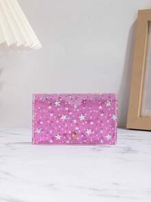 时尚 Y2K 星空透明 PVC 折叠零钱包 女士钱包 迷你钱包 钱包 返校用品 卡包 文具包 沙滩配件 沙滩配件 - 紫丁香色 - 查看 5