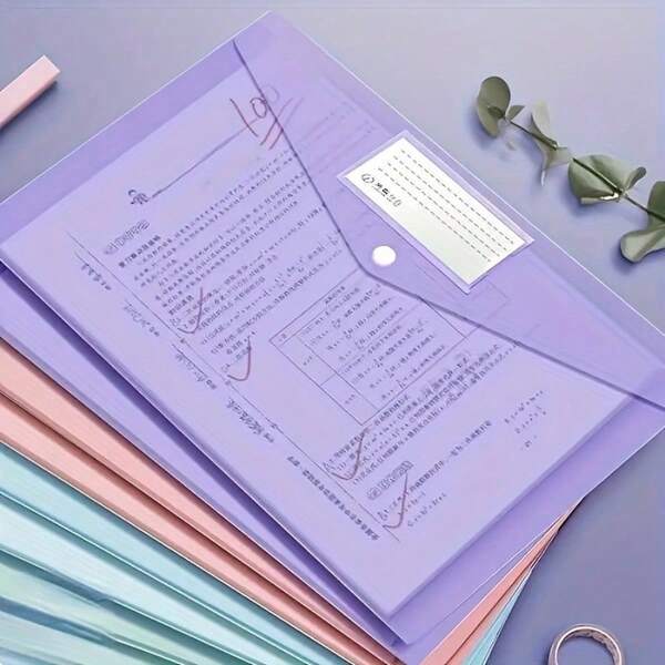 A4 Waterproof PP Folder, Buckle Closed, Transparent Thickened File Storage Bag, Suitable For Students And Office Use, Office Folder | Fashion File Storage | Waterproof PP Material