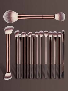 Bộ 15 cọ trang điểm chuyên nghiệp bằng nhôm mềm, bao gồm cọ nền, cọ phấn mắt, cọ kẻ lông mày, cọ tán màu, cọ highlight, cọ che khuyết điểm, cọ kem nền dạng lỏng, cọ kem nền dạng kem, dùng hàng ngày và khi đi du lịch, phụ kiện trang điểm, quà tặng cho bạn bè, cọ nền, cọ che khuyết điểm, cọ má hồng, cọ tạo khối, cọ má hồng, cọ bronzer, cọ phấn phủ, cọ nền, cọ má hồng, quà tặng. - màu nâu - Xem 3