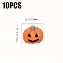 10pcs Halloween Thanksgiving Flat Pumpkin Small Decoration Glue Phone Stickers Accessories Kettle Stickers Materials