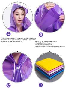 1 capa de chuva transparente e moderna para o corpo inteiro, fácil de transportar, adequada para caminhadas, feita de material EVA, para adultos e crianças