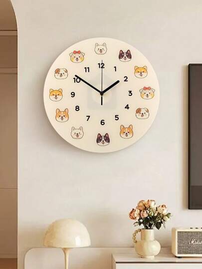 Pc, Schattige Cat Dog Wand Clock, Fresh Cartoon Animation ative Silent No Ticking Sound, Home ation, Living Room, Bedroom, Study ation. Birthday, Room view 3