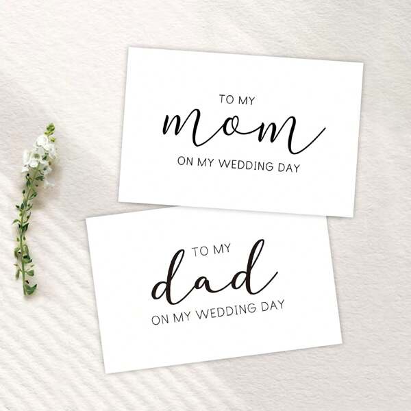 1pc/2pcs Wedding Day Card, To My Mom On My Wedding Day Card, Wedding Day Card To Mum, Card For Mom On My Wedding Day, Wedding Day Must Have