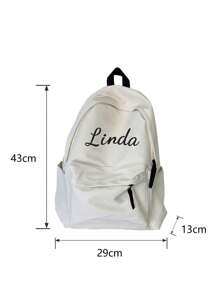 1 buc Rucsac cu nume brodat personalizat, Ghiozdan școlar personalizat brodat, Cadou pentru copii, Geantă de depozitare școlară, Organizator de papetărie, Rechizite pentru studenți, Articole esențiale pentru grădiniță, Rucsac cu desene animate, Perfect pentru cadouri de ziua de naștere, Cadouri pentru întoarcerea la școală