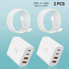 USB C 壁式充电器块，PD 电源适配器 +QC 3.0 多端口 C 型盒砖块 USB A 壁式插头适用于 16/15/14 Pro Max Plus 适合多人充电、多设备充电、家庭充电需求和办公桌手机充电器多端口