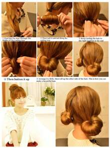 1 pereche/2 perechi/3 perechi femei păr negru simplu coc Maker clip păr volum umplere instrument de styling pentru uz zilnic cel mai bun cadou de Crăciun, accesorii de păr