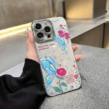Funda para teléfono 1PC 16/15/14/13/12/11 Pro Plus Nuevo 2025 Patrón de moda Textura galvanizada Teléfono móvil con láser IMD, equipado con película de lente, teléfono móvil híbrido clásico antigolpes - Colores mixtos 1 - Ver 9