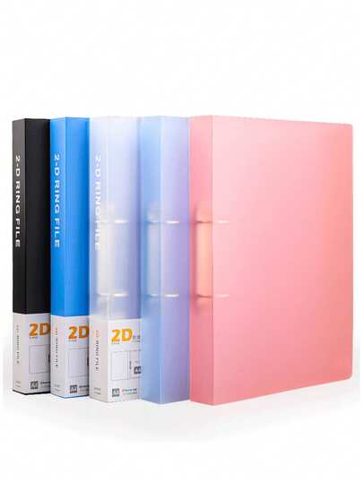 1 个 A4 文件夹透明双孔活页夹文件夹 PP 加厚防水文件夹，塑料 PP 文件夹 A4 透明活页夹，用于文件存储、数据整理用品，多种颜色，适用于学校用品，返校