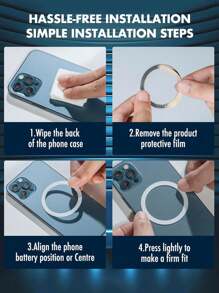 Mobile Phone Magnetic Video Magsafe Charging Electromagnetic Backcare Car Magnetic Suction Ultra -Thin Magnetic Ring Iron Film Wireless Capillary Magnetic Ring Cited Magnetic Movie