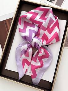 1 件 2025 休闲复古链 70 仿丝斑马图案时尚头巾、头带、方巾、围巾、包巾、腰带、户外旅行发饰、学校用品、学院秋季配饰秋冬发带蝴蝶结适合度假装女士 - 粉色 - 查看 1
