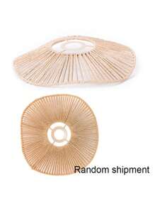 1pc Woven Pendant Light Shade, Natural Simple Hand Weaved Pendant Light, Ceiling Rattan Hanging Lamp Shade, Creative Farmhouse Hanging Lamp, Rattan Chandelier Pendant Light