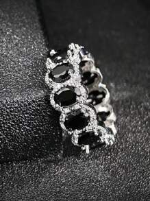 MOONSO 1 Stück eleganter und luxuriöser ovaler Design Strass Ring für Hochzeit/Jahrestag Feier für Frauen R4574