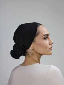 1 件女士速效头巾帽，经典纯色头巾/头巾，3 种不同佩戴方式，多功能实用弹性头带，采用柔软莫代尔针织面料制成，适合日常、瑜伽、户外活动 - Easy Wrap Turban - 查看 8