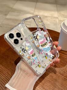 Sanrio 全新可爱小猫奶瓶风格磁吸充电适配器大孔防摔标志印花多功能手机保护壳兼容 16/11、15 Pro Max、14 Pro Max/ Galaxy S25、A16/X6A、X7B、X8B、 13、Galaxy V