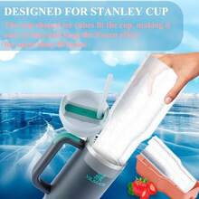 Ice Cube Tray For 40 Oz Tumbler Cup, 1Pcs  Ice Mold Silicone Hollow Cylinder Ice Mold With Lid And Bin For Freezer Ice Drink Juice Whiskey Cocktail,7798479 - 玫紅色 - 查看 6