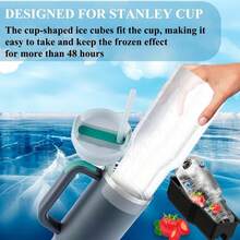 Ice Cube Tray Silicone Ice Mold For 40 Oz Tumbler Hollow Cylinder Design With Lid And Bin Perfect Fit For Cup H2.0 Reusable Ice Tray,7798483 - 黑色 - 查看 8