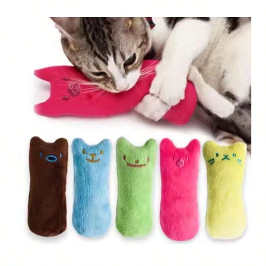 Teeth Grinding Catnip Toys Funny Interactive Plush Cat Toy Pet Kitten Chewing Vocal Toy Claws Thumb Bite Cat Mint For Cats