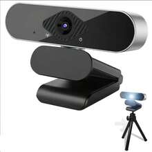 Ultra HD Computer Webcam With Tripod, 4K Resolution, Auto Focus, Adjustable Height, 360° Swivel Head, Noise-Cancelling Microphone, USB Plug And Play, Privacy Cover, Perfect For Online Meetings And Live Streaming - Black - View 4