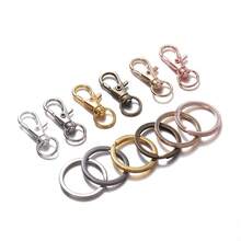 20 piezas de ganchos giratorios metálicos y anillos para llavero para accesorios de fabricación de joyas y llaves - Juego de llaveros giratorios. - Ver 7