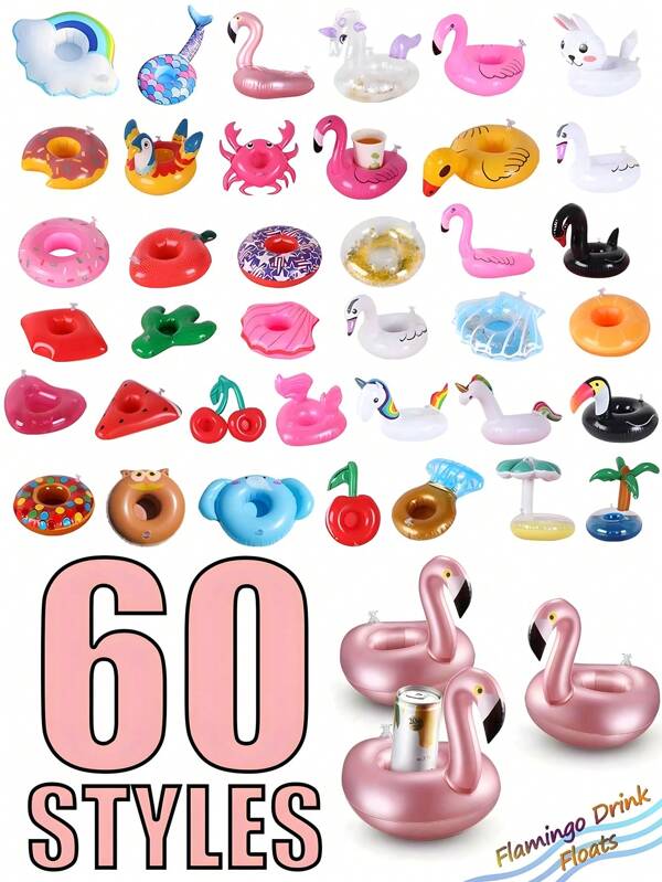 3/6Pcs Inflatable Swimming Pool Drink Holders,Multi-Shape Floating Cups, Suitable For Pool Parties, 1Pc,Summer Beach Games, Swimming, Inflatable Drink Holders, Summer Garden And Water Activities, Modern Colorful Spherical Home Party Decorations