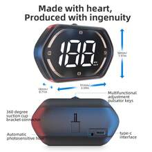 GPS Speedometer Car HUD Digital Speedometer For Car Head Up Display KM/H MPH Compass Direction USB Cable Plug & Play Over Speed Alert For All Vehicle - Multicolor - View 9