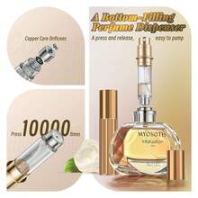 10ml Perfume Atomizer Travel Refillable,Bottom-Filling Fragrances Perfumes Bottle,Mini Dispenser, Portable Sprayer Pocket Size For Women Men Cruise Car Trip Gift 0.34oz 1-Gold-10ml - 彩色 - 查看 3