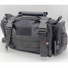 Bolsa Tactica 3 en 1, Racionera, Bolsa Lateral Cangurera y De mano, Bolsa con Sistema Molle - Negro - Ver 1
