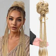 Grey Hair Scrunchie Braid Ponytail Synthetic Hairpiece, Suitable For Daily Wear For Women - Multicolor - View 3