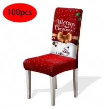 1/4/6/100pcs Christmas Printed Positioning Chair Covers, Cartoon Holiday Atmosphere Decor Dustproof Elastic Full-Wrap Chair Covers - Multicolor - View 13