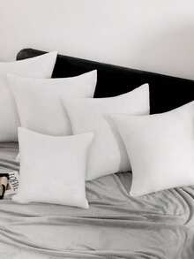 1pc Square Thickened Brushed Throw Pillow, High Elasticity, Machine Washable, Suitable For Home, Bedroom, Living Room, Office, All Seasons - White - View 7