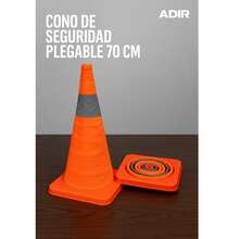 Cono plegable 70 cm Adir 11922 | Señalización visible y fácil de transportar - Naranja - Ver 2