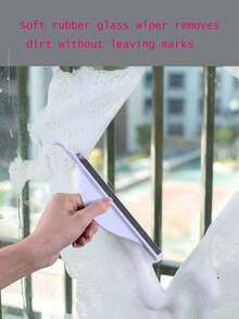 قطعتان (1 كاشطة تنظيف + 1 خطاف لاصق) أداة تنظيف متعددة الوظائف مكشطة صغيرة للأسطح، مكشطة زجاجية للحمام، أداة تنظيف السيليكون، مناسبة لتنظيف زجاج النوافذ والحمام والسيارة، سهلة التشغيل ، أثاث المنزل