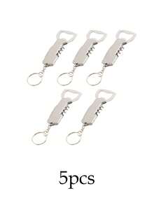 1/5pcs Personalised Custom Metal Keychain Gift, Engraved Wine Corkscrew, Wedding Gift For Best Man, Usher Groomsman-Wedding Day. ,2000s Style, Graduation Gift - Multicolor - View 9