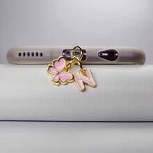 Pink Cute Butterfly Letter Beautiful Girl Series Dust Plug Apple Type-C Is Suitable For Sending Girlfriends And Friends. - Pink - View 18