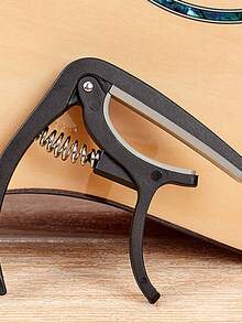 1 件/2 件吉他变调夹，适用于原声吉他和电吉他，黑色。随机礼物 - 吉他拨片 5 件，变调夹，吉他拨片，吉他