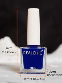 REALCHIC 10毫升/瓶，2025新款皇家蓝指甲油，水性指甲油，快干，持久，可剥离，春夏色彩，女士美甲，节日礼物美甲 - 寶藍色 - 查看 3